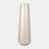 Metal 24"h Alabastron Vase, Pearl White