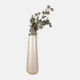 Metal 24"h Alabastron Vase, Pearl White