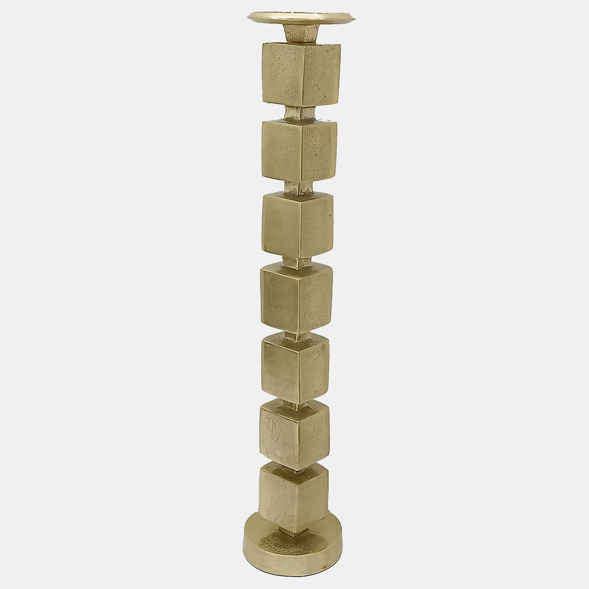 Metal, 24" Stacked Cubes Candleholder, Gold