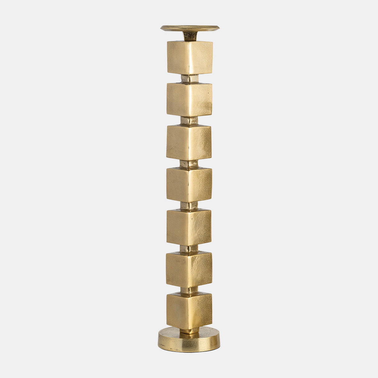 Metal, 24" Stacked Cubes Candleholder, Gold