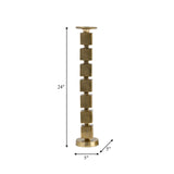 Metal, 24" Stacked Cubes Candleholder, Gold