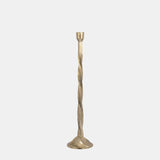 Metal, 24" Twisted Floor Taper Candleholder, Gold