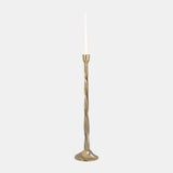 Metal, 24" Twisted Floor Taper Candleholder, Gold