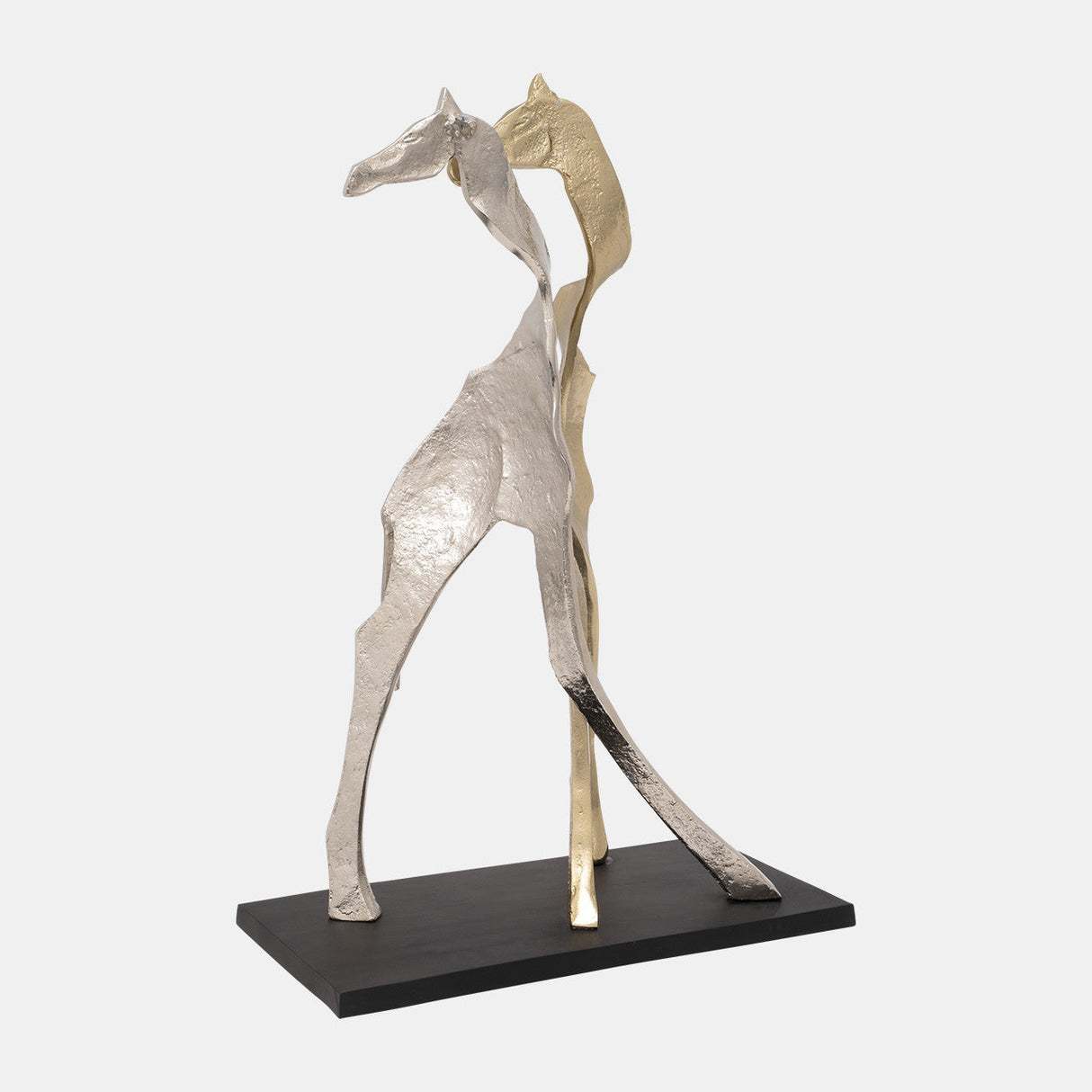 Metal, 26" Giraffe Sisters, Silver/gold