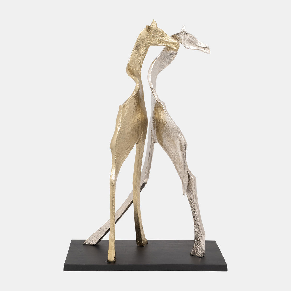 Metal, 26" Giraffe Sisters, Silver/gold