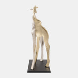 Metal, 26" Giraffe Sisters, Silver/gold