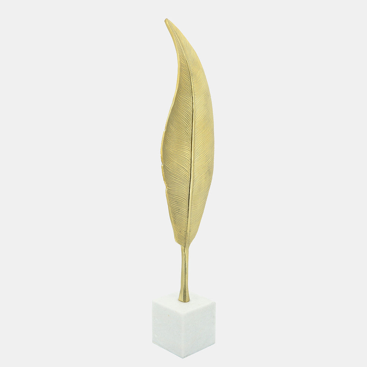 Metal, 28"h Leaf On Stand, Gold