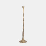 Metal, 30" Twisted Floor Taper Candleholder, Gold