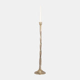 Metal, 30" Twisted Floor Taper Candleholder, Gold