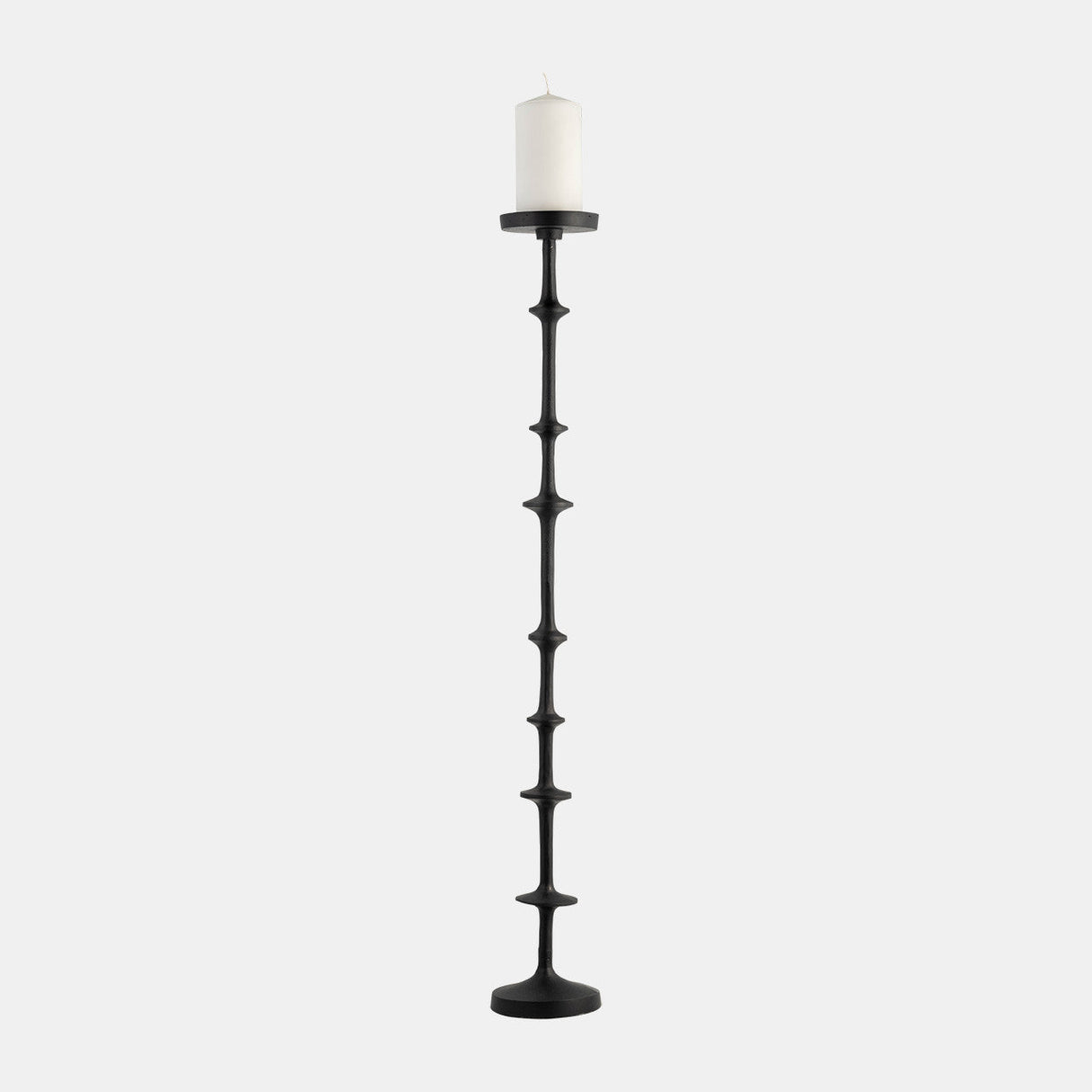 Metal, 36" Abacus Floor Pillar Candleholder, Black