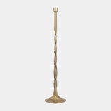 Metal, 36" Twisted Floor Taper Candleholder, Gold