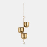 Metal 4" 3-hanging Planters, Gold