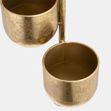 Metal 4" 3-hanging Planters, Gold