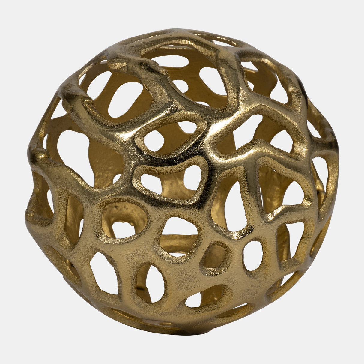 Metal, 6" Cut-out Orb, Gold