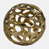 Metal, 6" Cut-out Orb, Gold