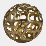 Metal, 6" Cut-out Orb, Gold