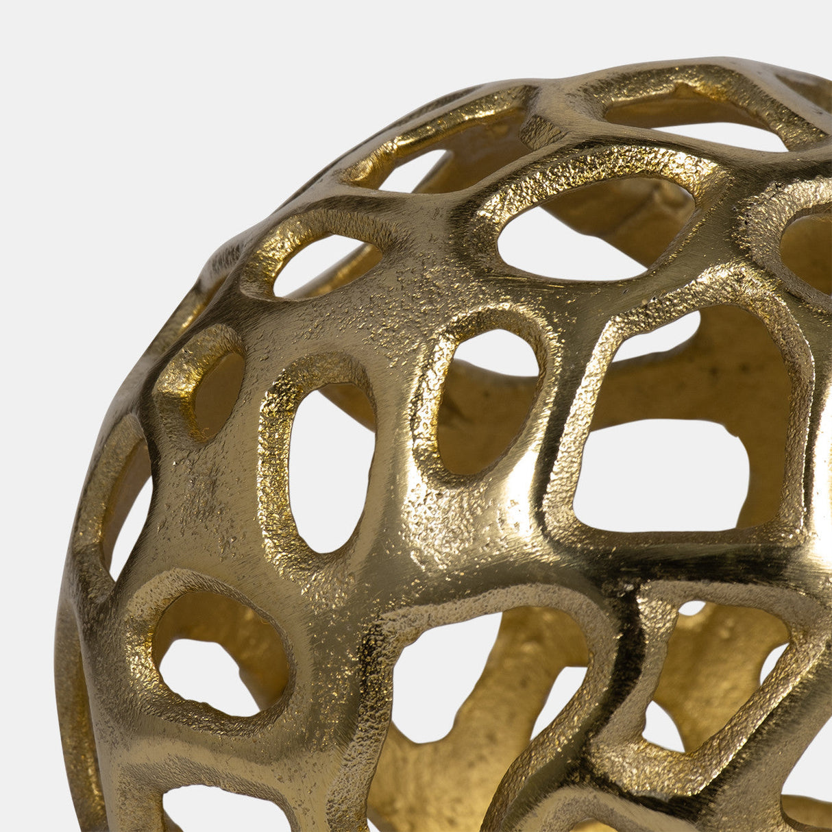 Metal, 6" Cut-out Orb, Gold