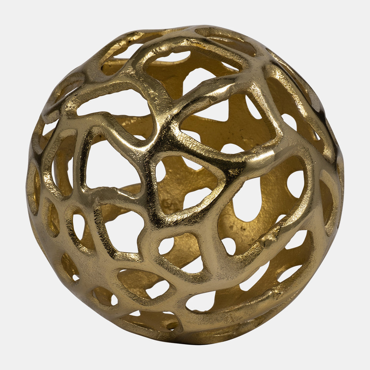 Metal, 6" Cut-out Orb, Gold