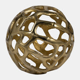 Metal, 6" Cut-out Orb, Gold