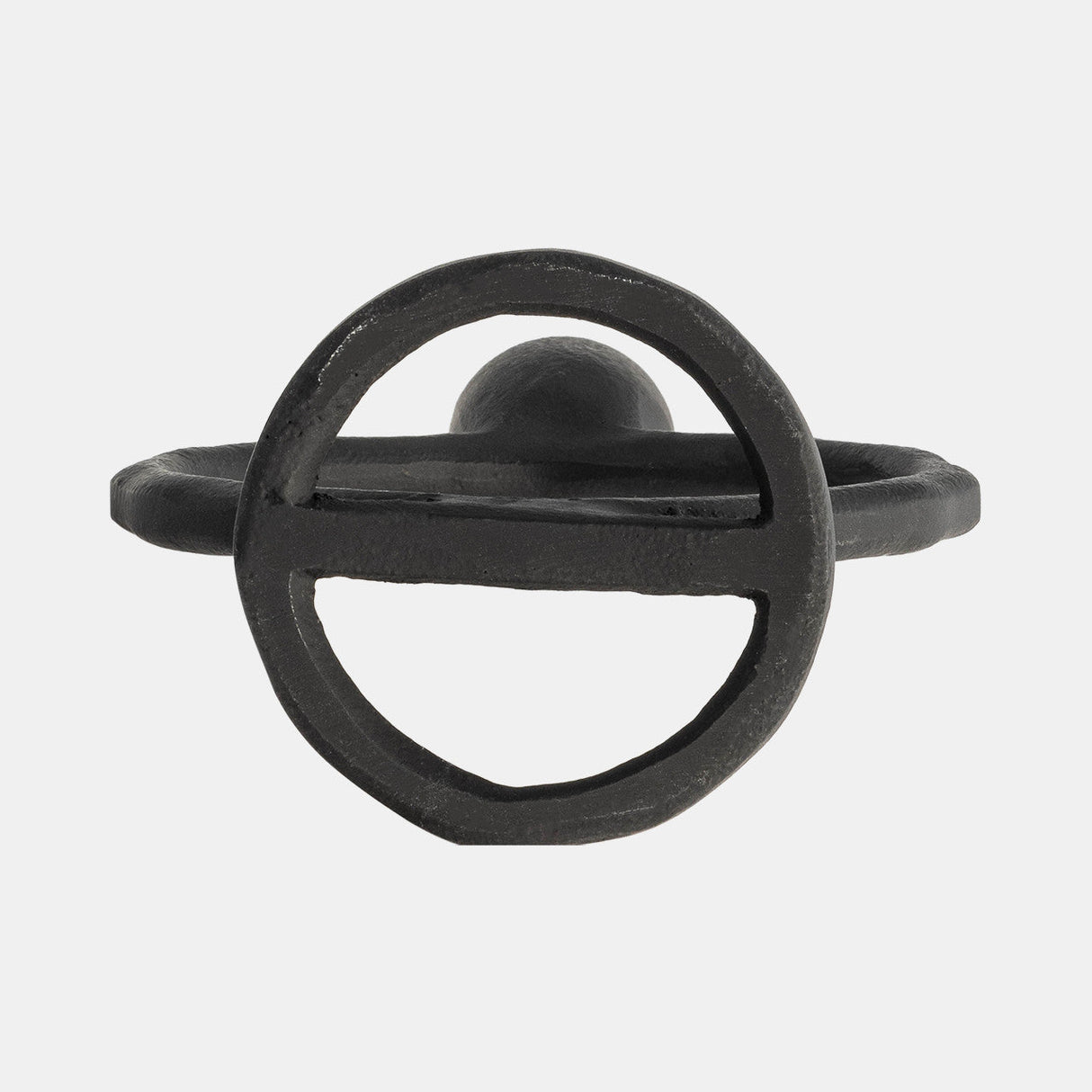 Metal, 6" Round Ring Taper Candleholder, Black