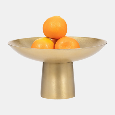 Metal,7" Bowl W/ Stand, Gold