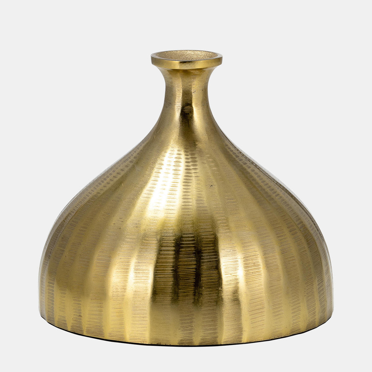 Metal, 7" Bulbous Vase,gold