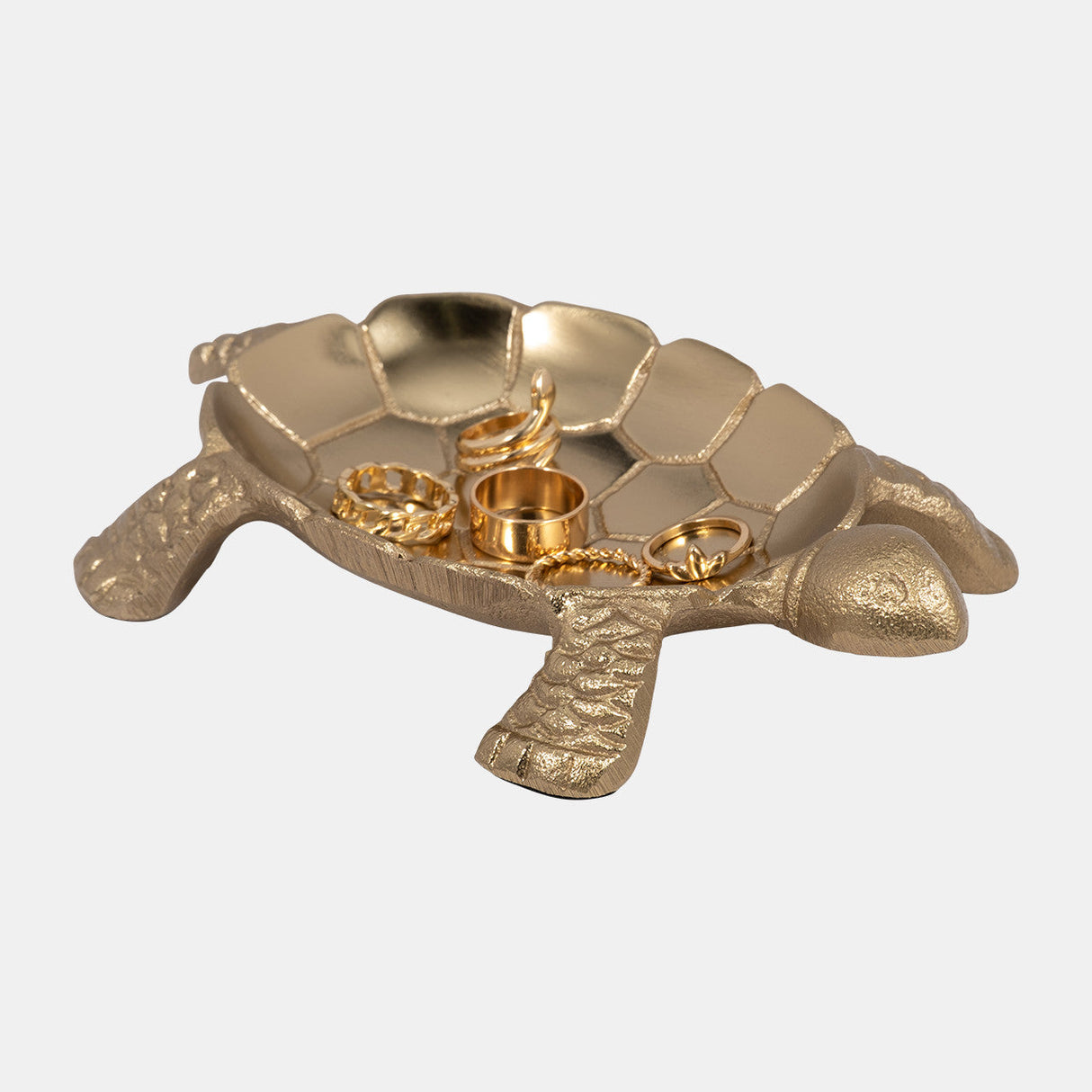 Metal, 7" Turtle Trinket Tray, Gold