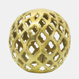 Metal, 8" Cut-out Orb, Gold