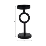 Metal, 8"h Ring Candle Holder, Black