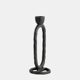 Metal, 8" Open Oval Taper Candleholder, Black