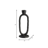 Metal, 8" Open Oval Taper Candleholder, Black