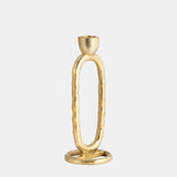 Metal, 8" Open Oval Taper Candleholder, Gold