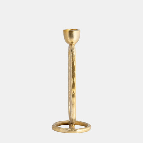 Metal, 8" Open Oval Taper Candleholder, Gold