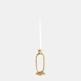 Metal, 8" Open Oval Taper Candleholder, Gold