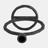 Metal, 8" Round Ring Taper Candleholder, Black