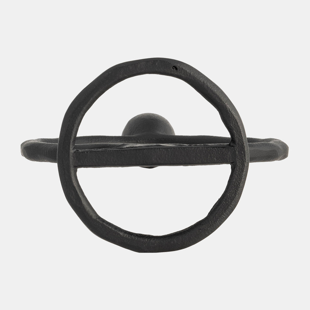 Metal, 8" Round Ring Taper Candleholder, Black