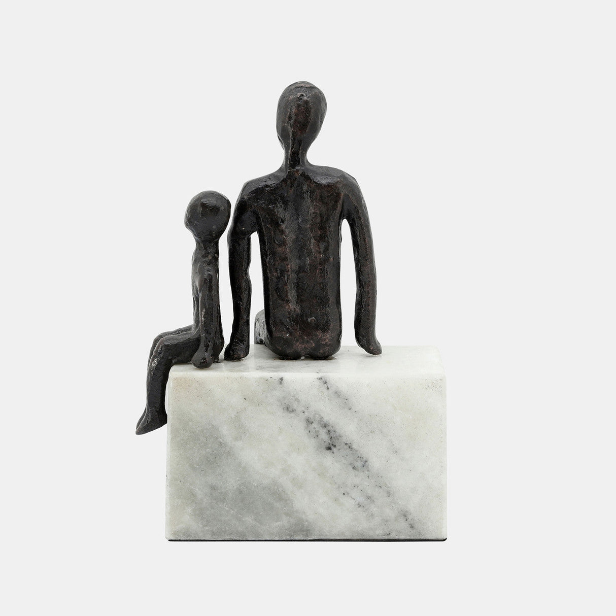 Metal, 9", Dad & Son Sitting Sculpture