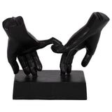 Metal,9"h,entwined Hands Sculpture, Black