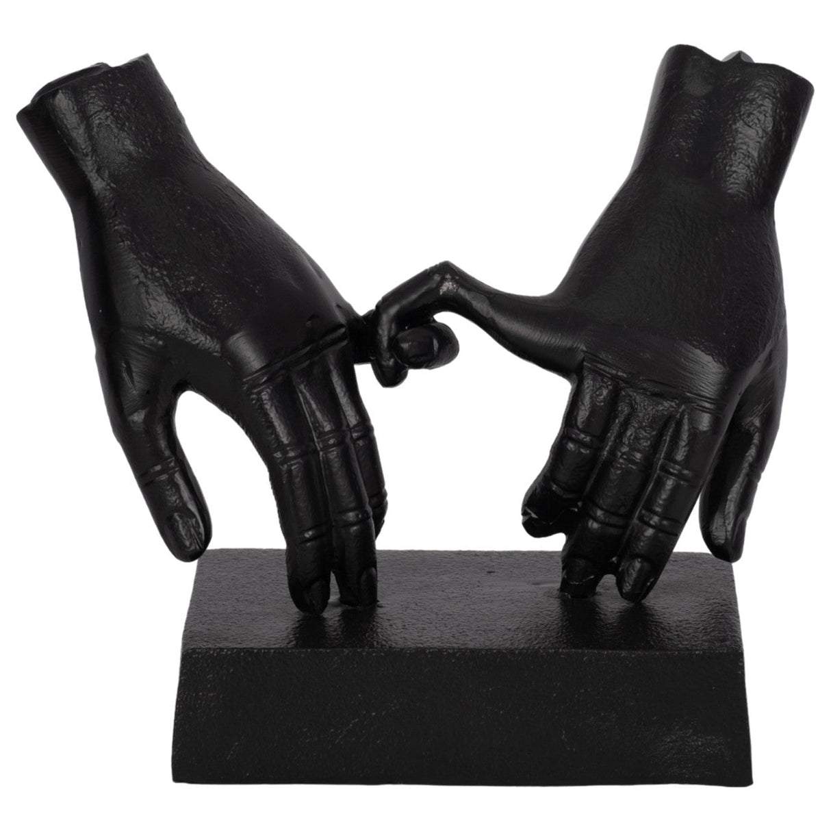 Metal,9"h,entwined Hands Sculpture, Black