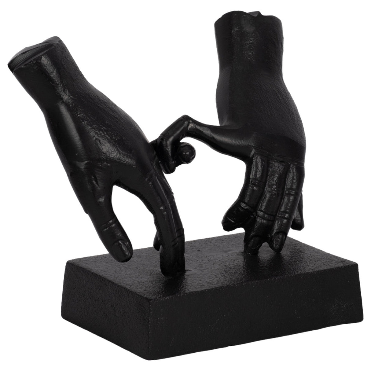 Metal,9"h,entwined Hands Sculpture, Black