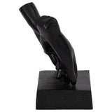 Metal,9"h,entwined Hands Sculpture, Black