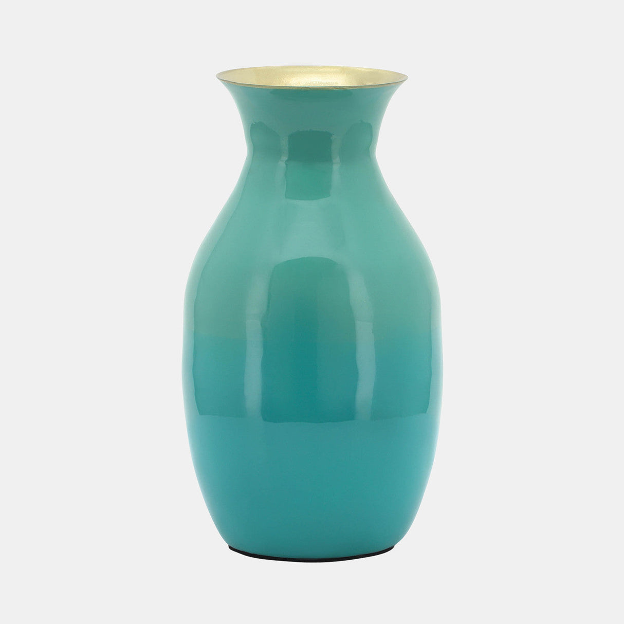 Metal 9" Olpe Vase, Green