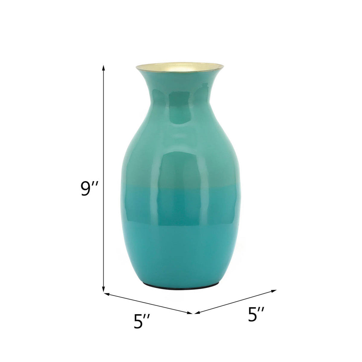 Metal 9" Olpe Vase, Green