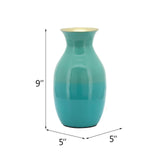 Metal 9" Olpe Vase, Green