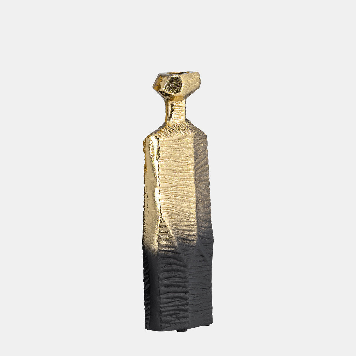 Metal,9",rigged Vase,gold/black