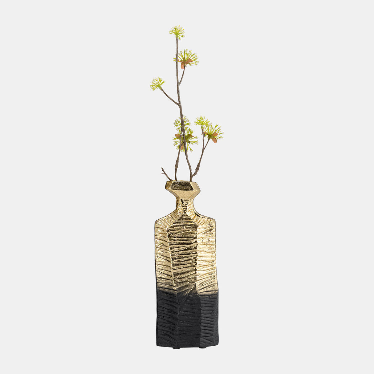 Metal,9",rigged Vase,gold/black