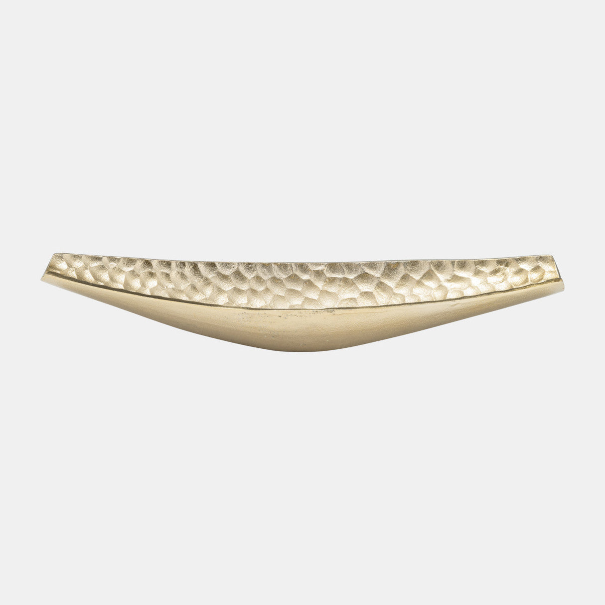 Metal, S/2 18/24",hammered Elongated Tray, Champag