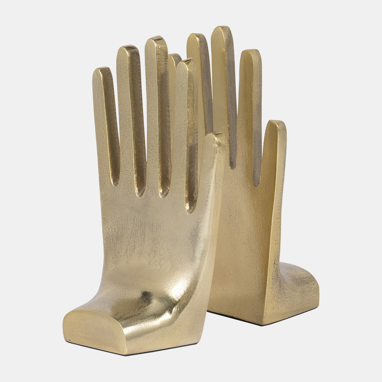 Metal, S/2 7" Hands Bookends, Gold