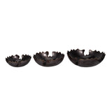 Metal S/3 12/15/18" Chipped Bowls, Black