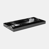 Metal, S/3 18/22/25" Rectangular Trays, Black/whit